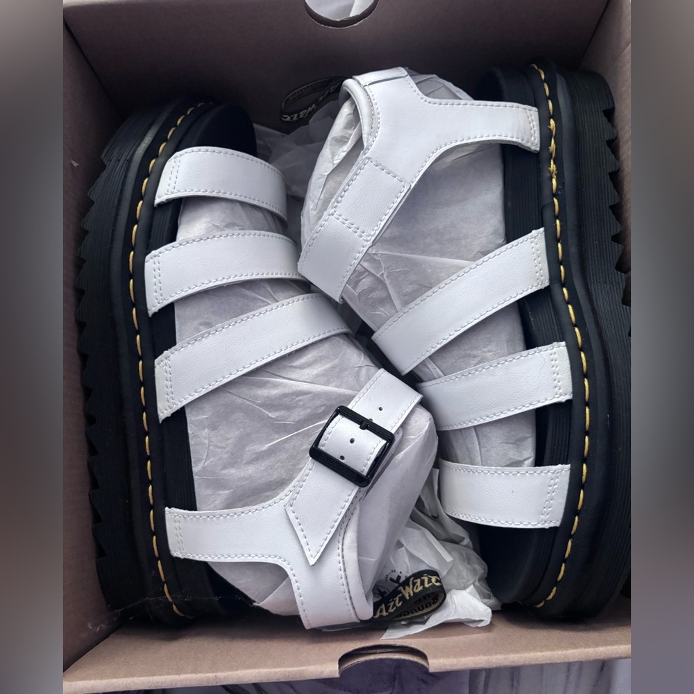 Dr. Martens White Leather Sandals